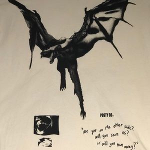 Cream Bat Design Tee Shirt